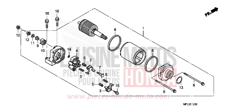 MOTEUR DE DEMARRAGE de CBR1000RR "Fireblade" NOIR (NH1) de 2009